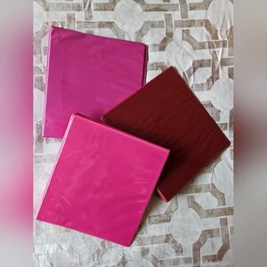 Set of Three Pink Binders